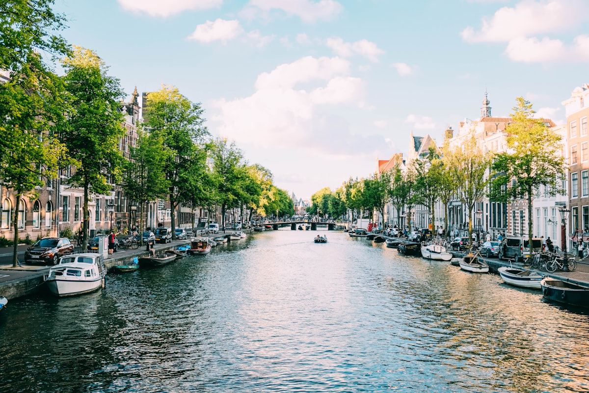 Canal houses and bicycles in Amsterdam